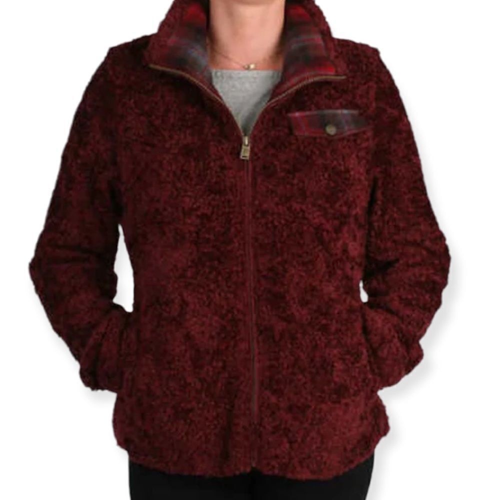Pendleton fleece and wool trimmed jacket size large